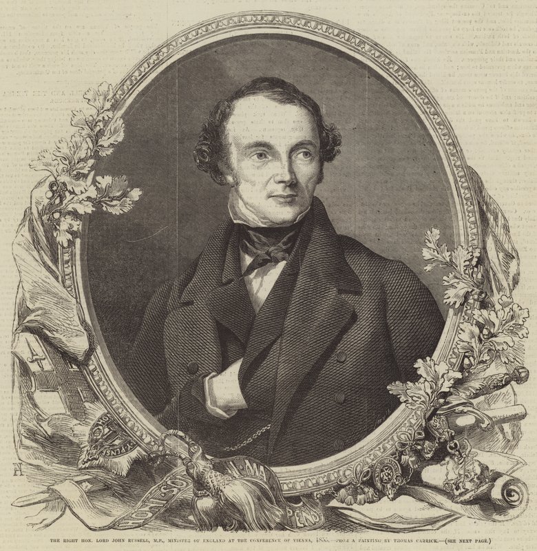 El Muy Honorable Lord John Russell, MP, Ministro de Inglaterra en la Conferencia de Viena, 1855 de Thomas Heathfield Carrick