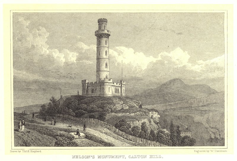 Monumento a Nelson, Calton Hill de Thomas Hosmer (after) Shepherd