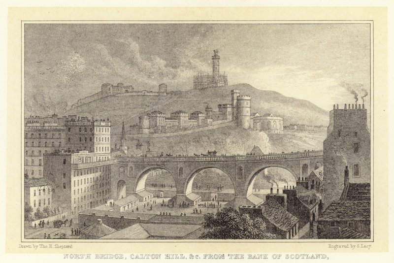 Puente del Norte, Caton Hill, etc. desde el Banco de Escocia de Thomas Hosmer (after) Shepherd