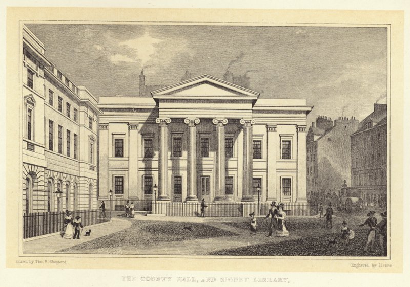 El Ayuntamiento y la Biblioteca Signet (grabado) de Thomas Hosmer (after) Shepherd