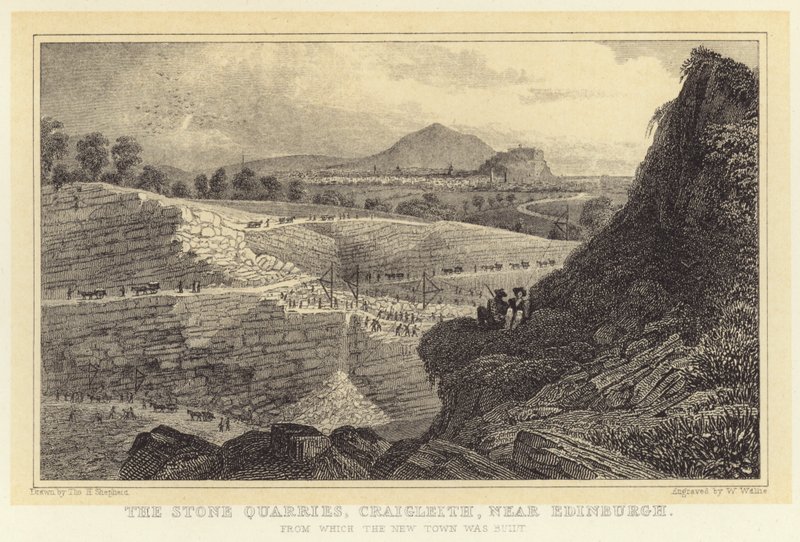 Las canteras de piedra, Craigleith, cerca de Edimburgo, de donde se construyó la Ciudad Nueva de Thomas Hosmer (after) Shepherd