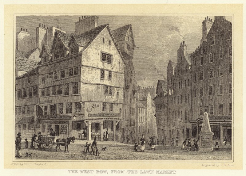 El West Bow, desde el Lawn Market de Thomas Hosmer (after) Shepherd