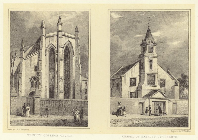 Iglesia del Trinity College; Capilla de Ease, San Cuthberts de Thomas Hosmer (after) Shepherd