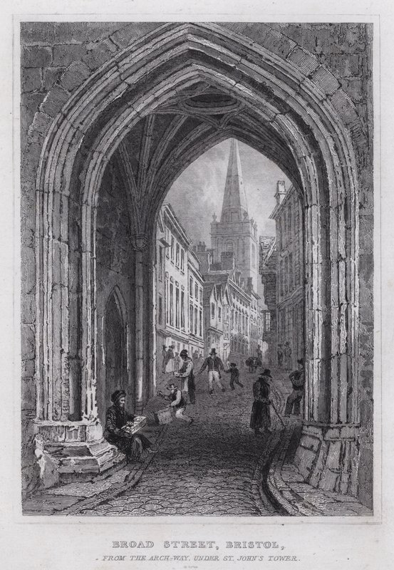 Broad Street, Bristol, desde el Arco, bajo la Torre de San Juan de Thomas Hosmer Shepherd