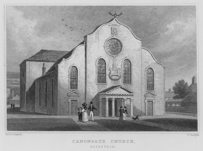 Iglesia de Canongate, Edimburgo (grabado) de Thomas Hosmer Shepherd