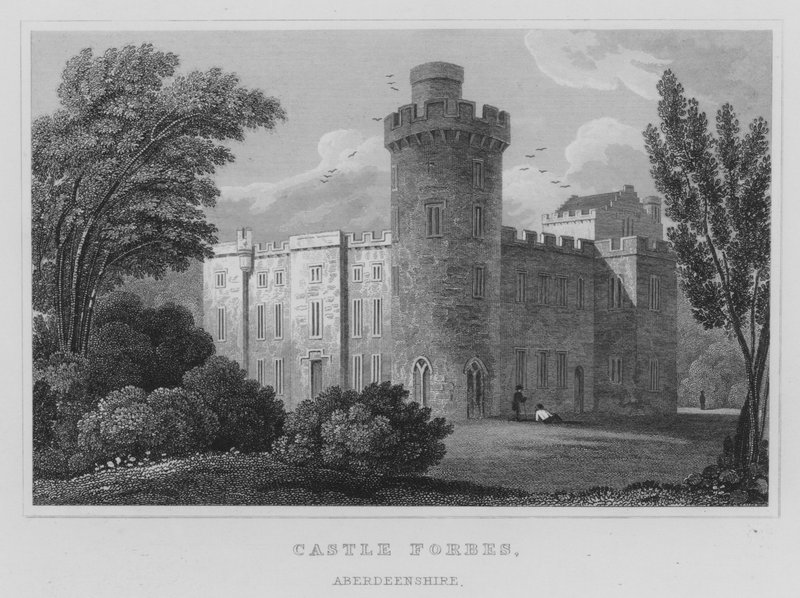 Castillo Forbes, Aberdeenshire (grabado) de Thomas Hosmer Shepherd