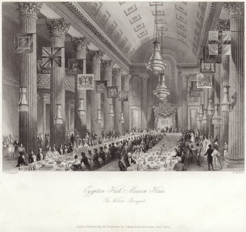 Salón Egipcio en la Mansion House durante el banquete de Wilson de Thomas Hosmer Shepherd