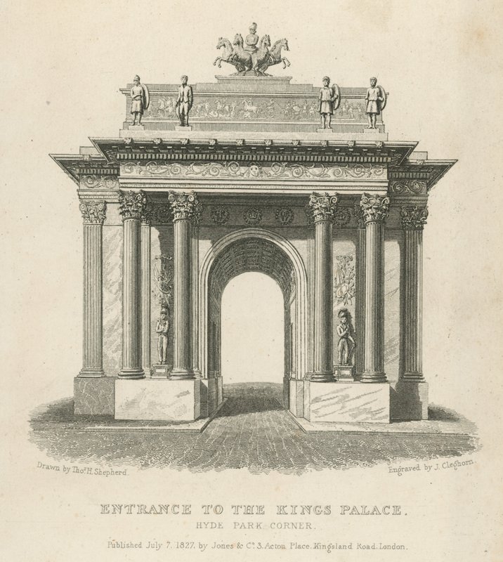 Entrada al Palacio de los Reyes, Hyde Park Corner de Thomas Hosmer Shepherd