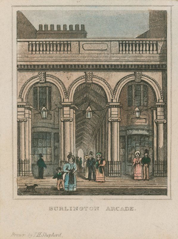 Vista exterior de Burlington Arcade de Thomas Hosmer Shepherd