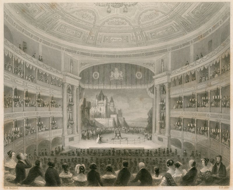 Vista interior del Teatro Drury Lane, Londres de Thomas Hosmer Shepherd