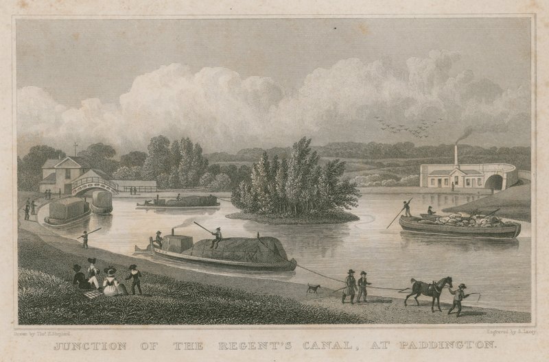 Junction del Canal del Regente, Paddington, Londres de Thomas Hosmer Shepherd
