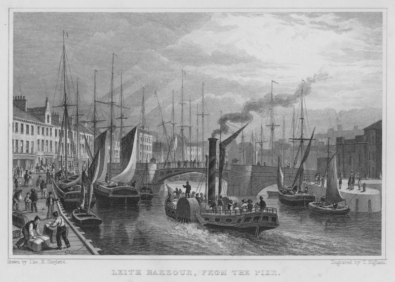 Puerto de Leith, desde el Muelle de Thomas Hosmer Shepherd