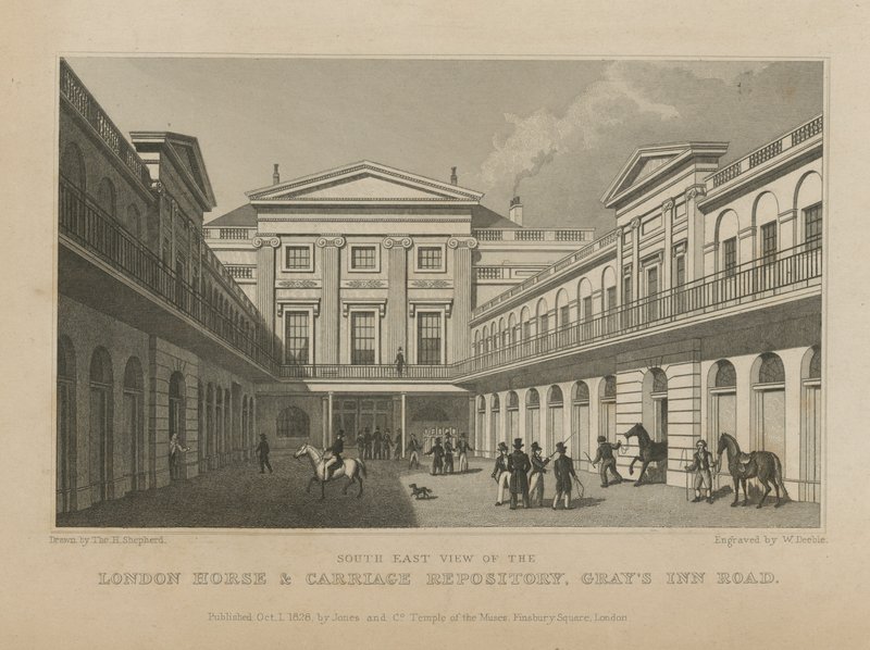 Repositorio de caballos y carruajes de Londres de Thomas Hosmer Shepherd