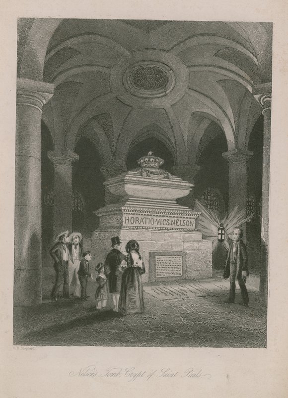 Tumba de Nelson en la cripta de la Catedral de San Pablo de Thomas Hosmer Shepherd