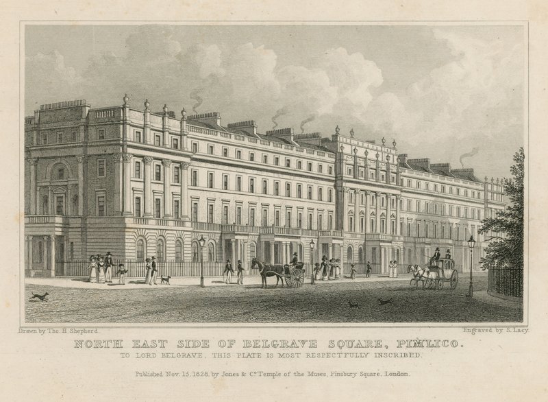 Lado noreste de Belgrave Square, Pimlico de Thomas Hosmer Shepherd