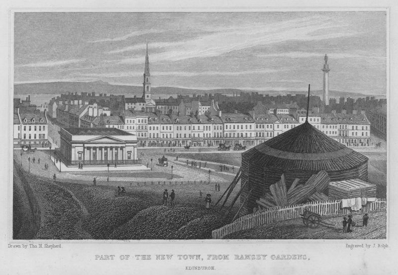 Parte de la Ciudad Nueva, desde Ramsey Gardens, Edimburgo de Thomas Hosmer Shepherd