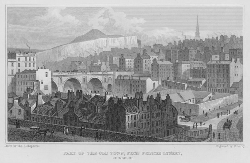 Parte de la Ciudad Vieja, desde Princes Street, Edimburgo de Thomas Hosmer Shepherd