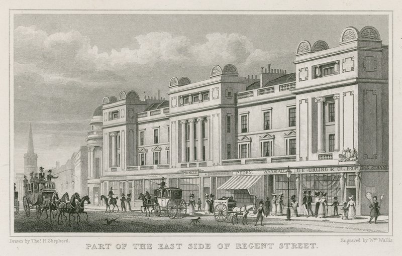 Parte del lado este de Regent Street, Londres de Thomas Hosmer Shepherd