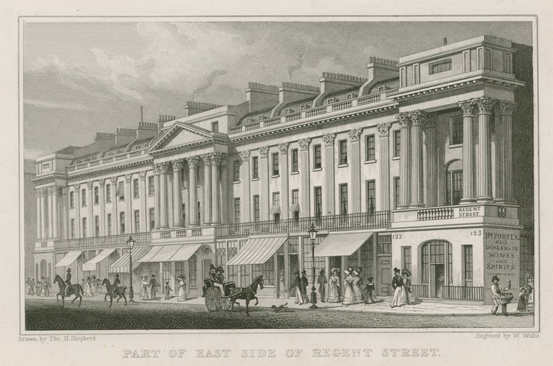 Parte del lado este de Regent Street, Londres de Thomas Hosmer Shepherd