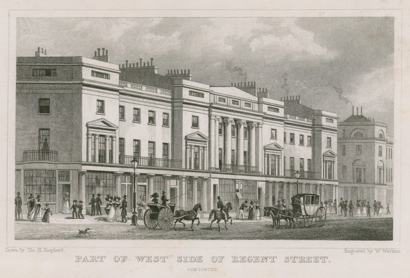 Parte del lado oeste de Regent Street, Londres de Thomas Hosmer Shepherd