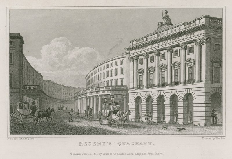 Cuadrante, Regent Street, Londres de Thomas Hosmer Shepherd