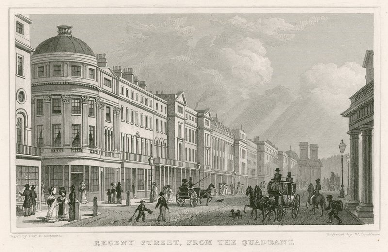 Regent Street, Londres, desde el Cuadrante de Thomas Hosmer Shepherd