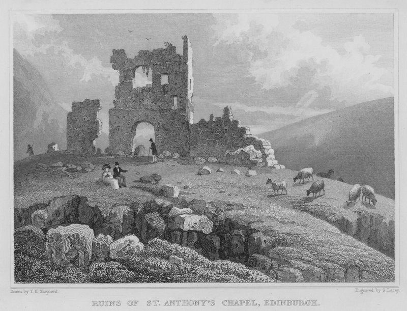 Ruinas de la Capilla de San Antonio, Edimburgo de Thomas Hosmer Shepherd