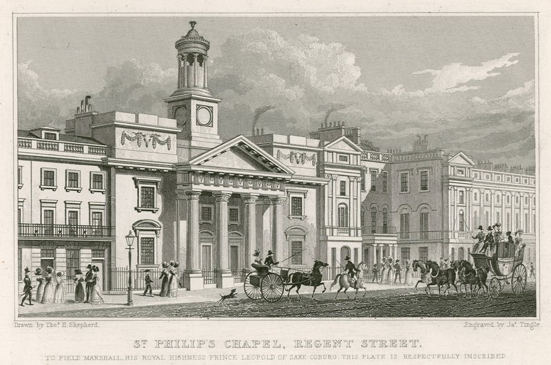 Capilla de San Felipe, Regent Street, Londres de Thomas Hosmer Shepherd