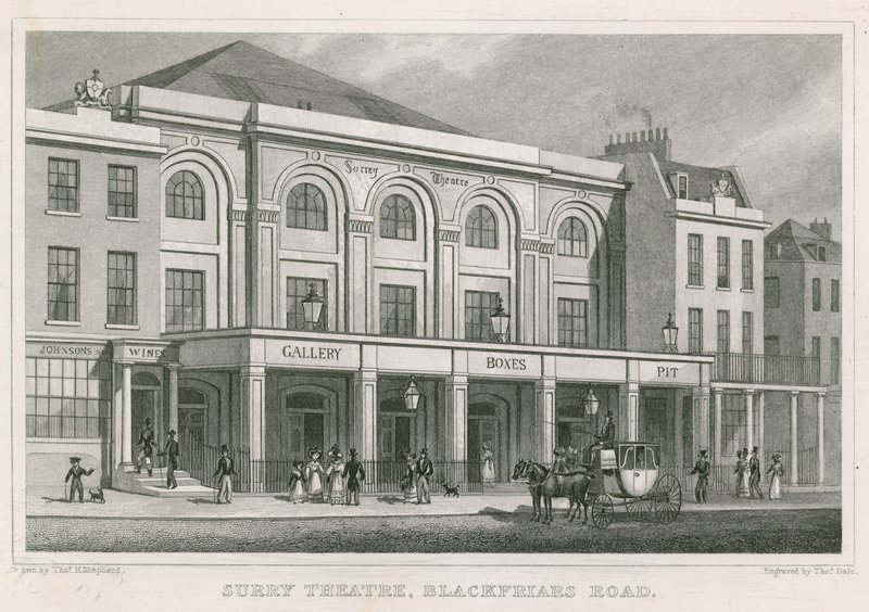 Teatro de Surrey, Blackfriars Road, Londres de Thomas Hosmer Shepherd