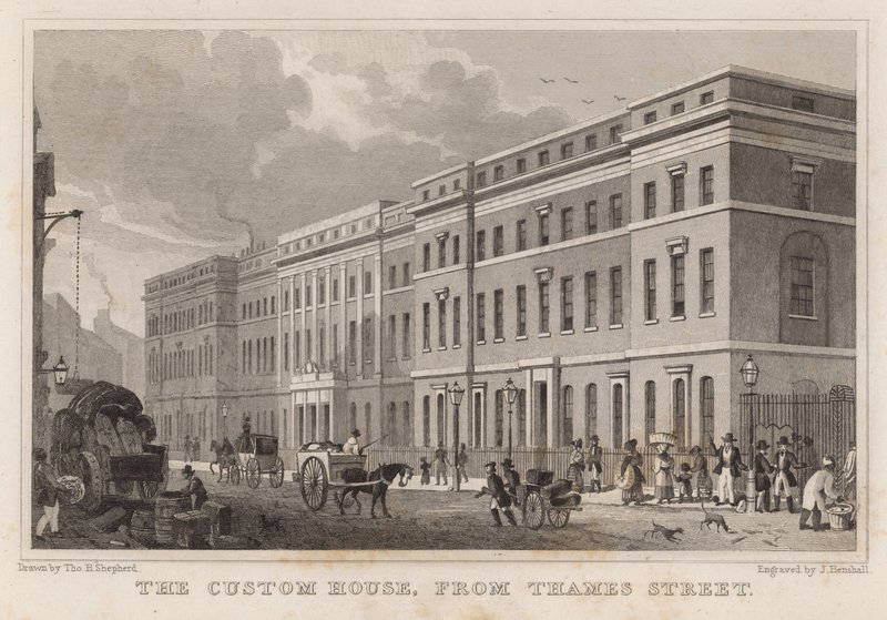 La Aduana, desde Thames Street de Thomas Hosmer Shepherd