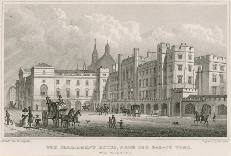 La casa del Parlamento desde el Old Palace Yard, Westminster, Londres de Thomas Hosmer Shepherd