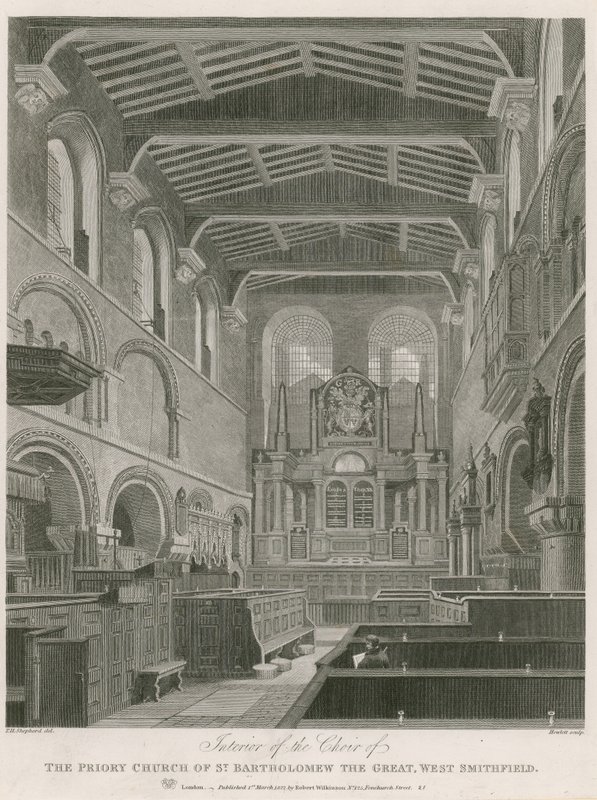 La iglesia prioral de San Bartolomé el Grande, West Smithfield de Thomas Hosmer Shepherd
