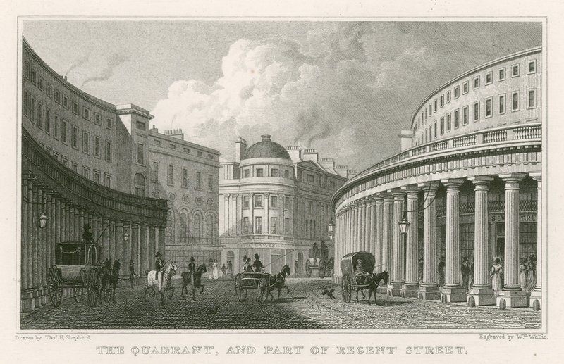 El Cuadrante y parte de Regent Street, Londres de Thomas Hosmer Shepherd