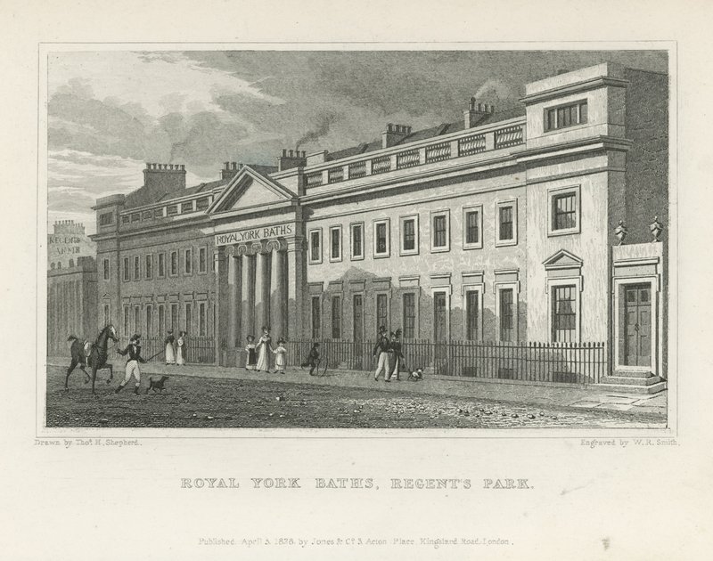 Los Baños Reales de York en York Terrace de Thomas Hosmer Shepherd