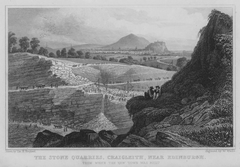 Las Canteras de Piedra, Craigleith, cerca de Edimburgo (grabado) de Thomas Hosmer Shepherd