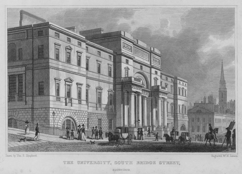 La Universidad, Calle South Bridge, Edimburgo (grabado) de Thomas Hosmer Shepherd