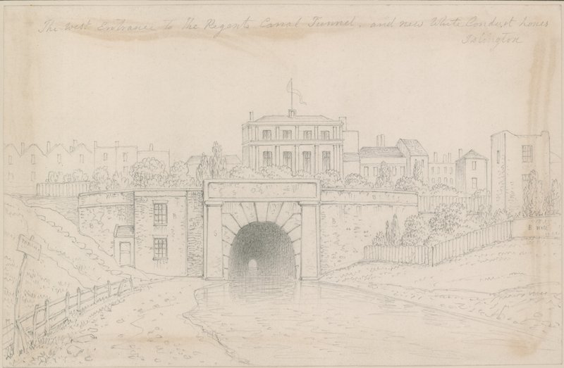 La entrada oeste del túnel del canal de Regent y la nueva White Conduit Street, Islington de Thomas Hosmer Shepherd