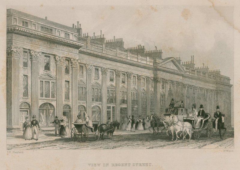 Vista de Regent Street, Londres, lado oeste de Thomas Hosmer Shepherd