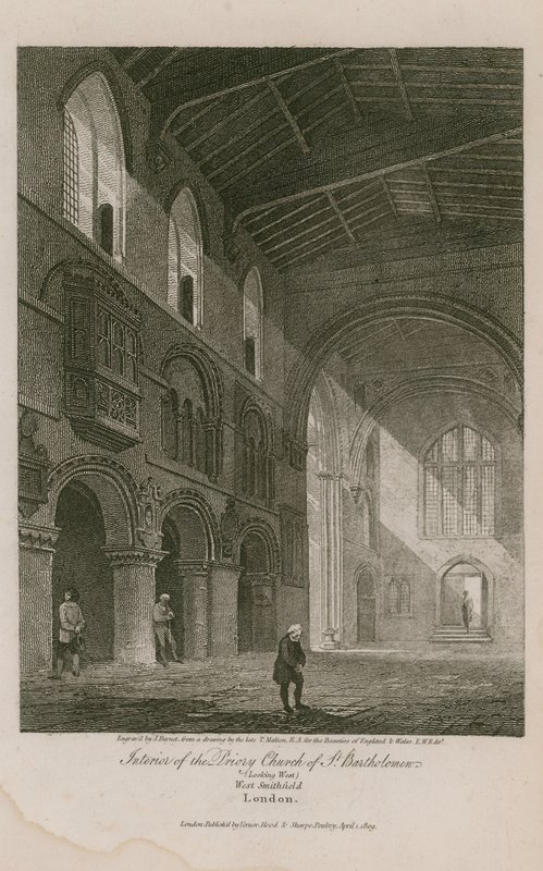 Interior de la Iglesia de San Bartolomé el Grande de Thomas Malton