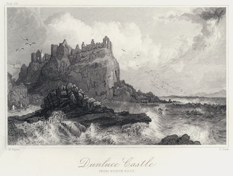 Castillo de Dunluce, desde el noreste de Thomas Mann (after) Baynes