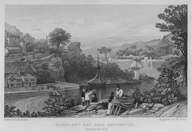 Bahía de Warfleet, cerca de Dartmouth, Devonshire (grabado) de Thomas Mann (after) Baynes
