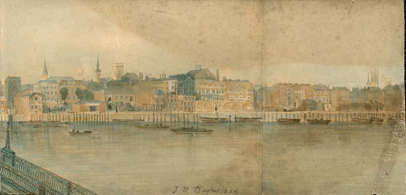 Panorama del río Támesis, lado norte, en 13 partes de Thomas Mann Baynes