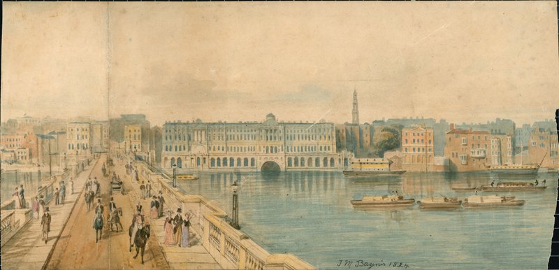 Panorama del Río Támesis, Lado Norte, en 13 partes de Thomas Mann Baynes