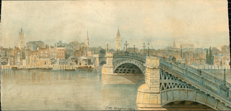 Panorama del Río Támesis, Lado Norte, en 13 partes de Thomas Mann Baynes