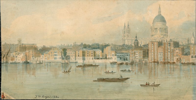 Panorama del río Támesis, lado norte, en 13 partes de Thomas Mann Baynes