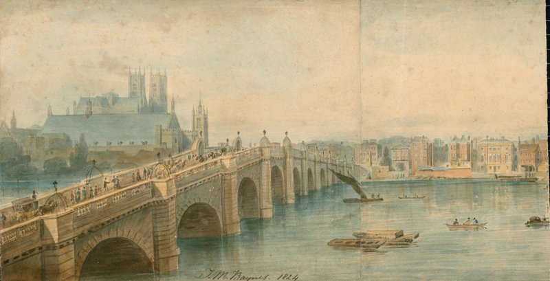 Panorama del Río Támesis, Lado Norte, en 13 partes de Thomas Mann Baynes