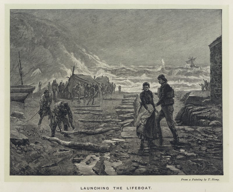 Lanzamiento del bote salvavidas de Thomas Marie Madawaska Hemy
