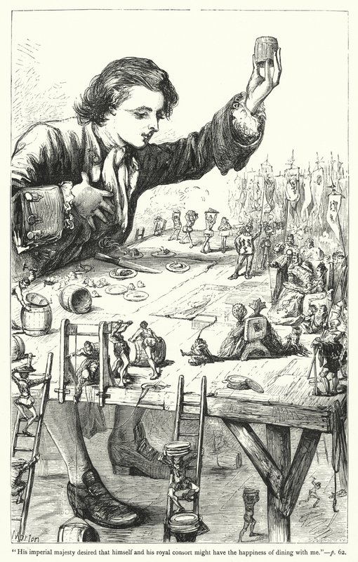 Ilustración de Los viajes de Gulliver de Jonathan Swift de Thomas Morten