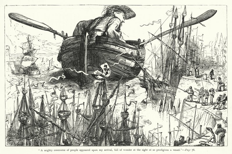 Ilustración de Los viajes de Gulliver de Jonathan Swift de Thomas Morten