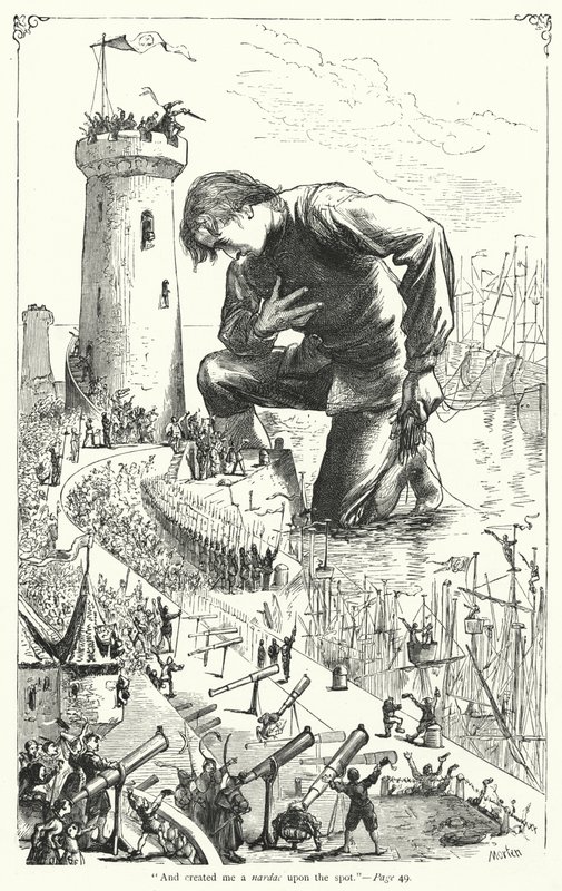 Ilustración de Los viajes de Gulliver de Jonathan Swift de Thomas Morten